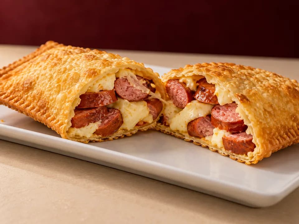 Pastel de calabresa com queijo coalho
