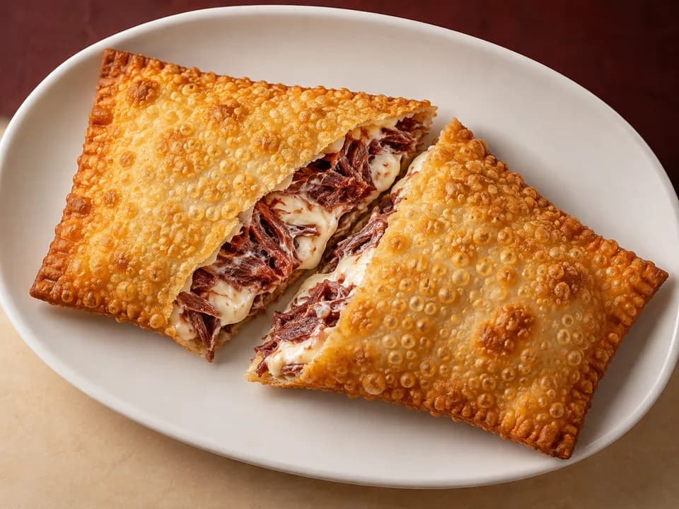 Pastel de charque com catupiry